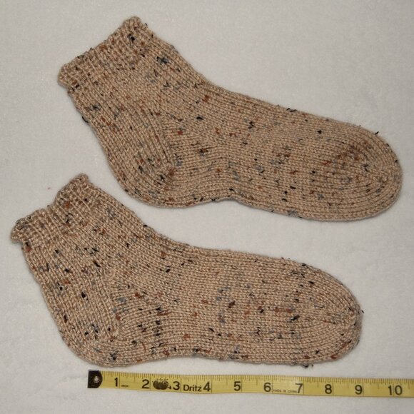 NEW Handmade Brown Flecks Ankle Socks, Women Size M (US 7.5-8) - Picture 5 of 11